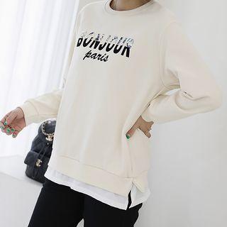 Letter Layered-hem Sweatshirt