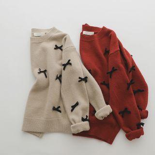 Round-neck Bow Oversize Sweater