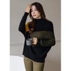 Dolman-sleeve Color-block Sweater