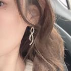 Rhinestone Faux Pearl Curve Dangle Earring