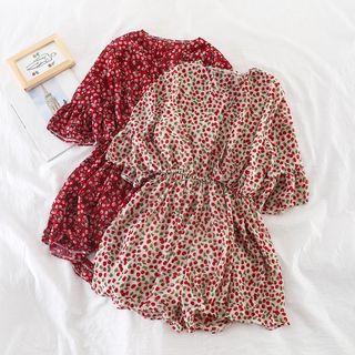 Printed Chiffon Wide-leg Playsuit