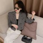 Double-breasted Checked Blazer Houndstooth - One Size