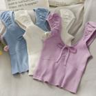Tie-neckline Knit Tank Top In 5 Colors