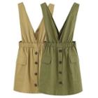Buttoned Detail Pinafore Dress