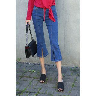 Slit-front Cropped Jeans