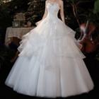 Strapless Ruffled Layer Wedding Ball Gown / Set