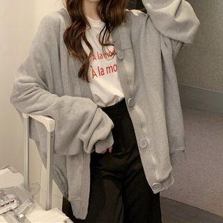 Cardigan / Elbow-sleeve Lettering T-shirt