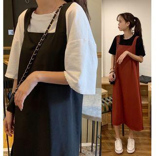 Simple Long Jumper Skirt Black - Xxxs