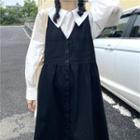 Blouse / Midi Pinafore Dress