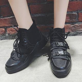 Snap Button Accent High-top Platform Sneakers