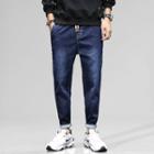 Print Panel Tapered Jeans