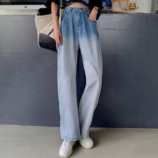 Ombre Wide Leg Jeans Blue - One Size