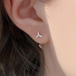Leaf Sterling Silver Earring 1 Pair - Silver - One Size