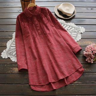 Embroidered Mini Shirtdress