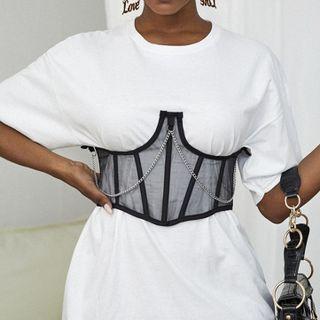 Mesh Lace-up Corset Belt