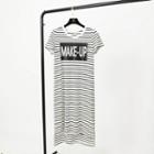Lettering Striped T-shirt Dress