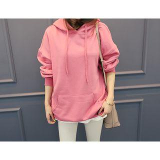Hooded Kangaroo-pocket Sweatshirt