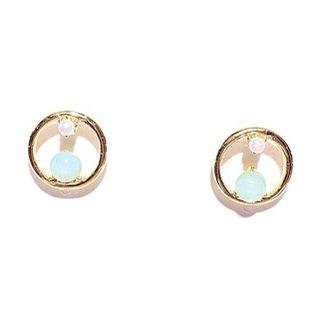 Hoop Stud Earring 1 Pair - As Shown In Figure - One Size