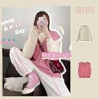 Set Of 2: Long-sleeve Top + Vest