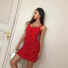 Floral Print Suspender Minidress