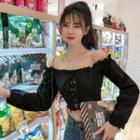 Off-shoulder Cropped Shirt