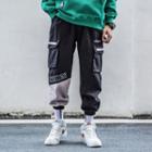 Colorblock Embroidered Cargo Jogger Pants