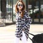 Pocket-front Plaid Shirt Black - One Size