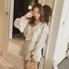 Bell-sleeve Raffle Chiffon Blouse