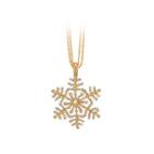 Fashion Snowflake Pendant With White Austrian Element Crystal And Necklace