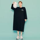 Lettering-back Loose-fit T-shirt Dress