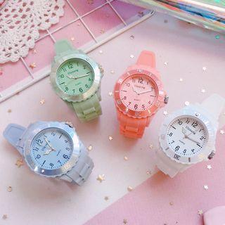 Set: Silicone Strap Watch + Braided Bracelet