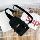 Lettering Zip Sling Bag Black - One Size