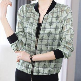 Plaid Zip Up Jacket