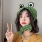 Knit Frog Eye Bonnet Hat