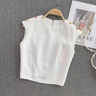 Round Neck Crop Tank Top