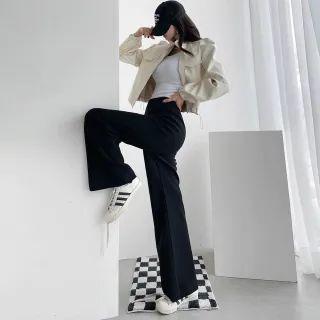 Buttonless Loose-fit Dress Pants