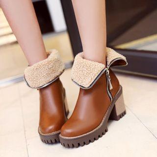 Chunky Heel Mid-calf Boots