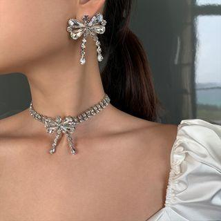 Bow Rhinestone Choker