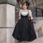Puff-sleeve Frill Trim Midi A-line Lolita Dress
