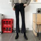 Irregular Slim-fit Cropped Boot-cut Jeans