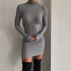 Knit Cutout-back Mini Bodycon Dress