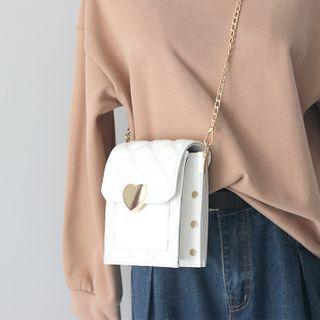 Heart Buckle Quilted Crossbody Bag