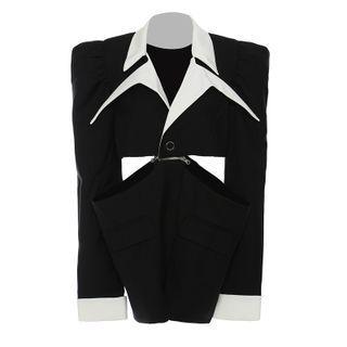 Contrast Trim Detachable Blazer