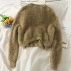 Drip-back Furry-knit Sweater In 5 Colors