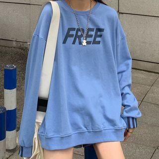 Long-sleeve Lettering Oversize Sweatshirt