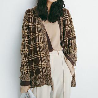 Houndstooth Knit Cardigan