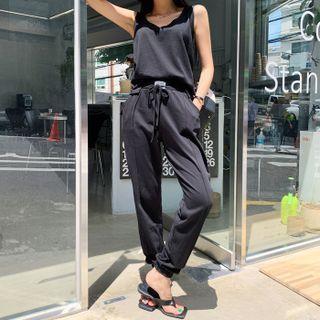 Sports Set: Tank Top + Patched Jogger Pants