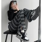Patterned Side-slit Boot-up Pants