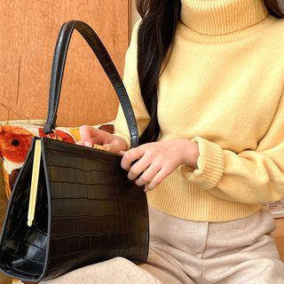 Croc-grain Tote Bag