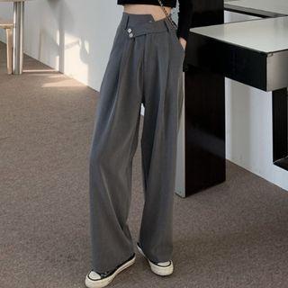 High Waist Asymmetrical Wide Leg Pants